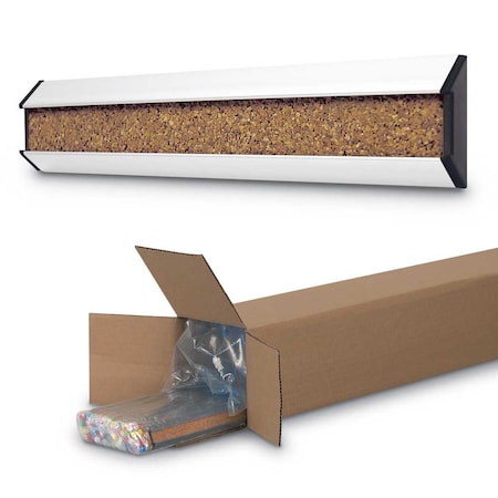 United Visual Products Decor Wood Combo Board, 60"x48", Light Oak/White Porcelain & Surf UV704DEFAB-LTOAK-WHTPORC-SURF